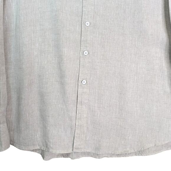 Rodd & Gunn 100% Linen Button Front Shirt Mens 2XL Heather Cream Beige Long Slee - Picture 3 of 8